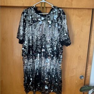 Boohoo Black and Silver Sequin Mini Dress